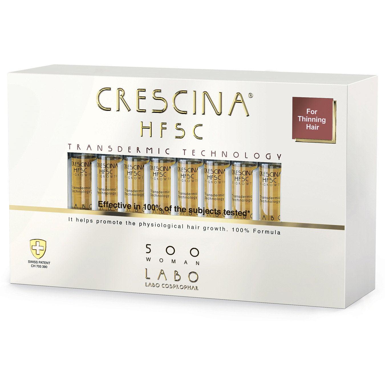 Ампулы Crescina Transdermic для стимуляции роста волос для женщин 500 Hfsc  100% Re-Growth Crescina